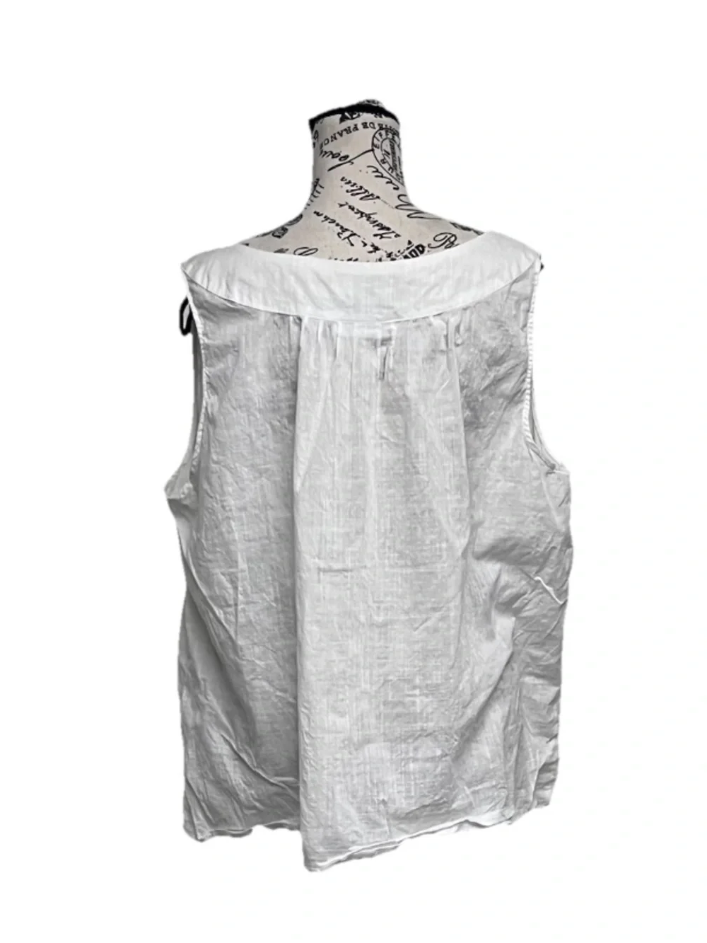 Avenue White Tunic Blouse 22/24 Plus Size Y2K Boho Embroidered Sleeveless Top - Picture 5 of 12